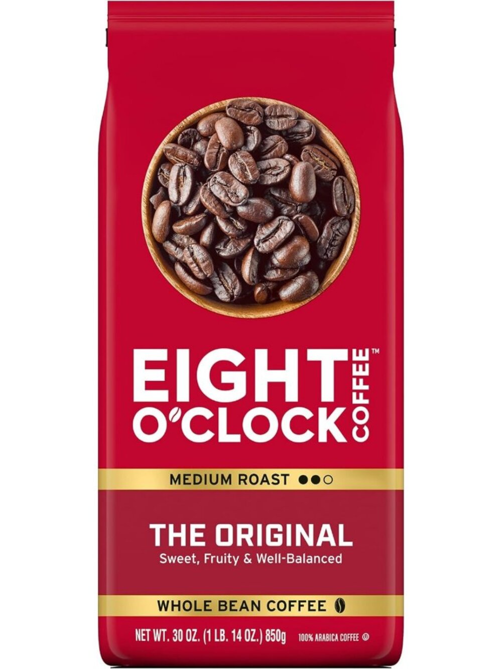 Medium Roast Whole Bean Coffee, 30oz - Sweet & Fruity, Well-Balanced Brew